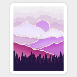 Pink purple mountain Sticker
